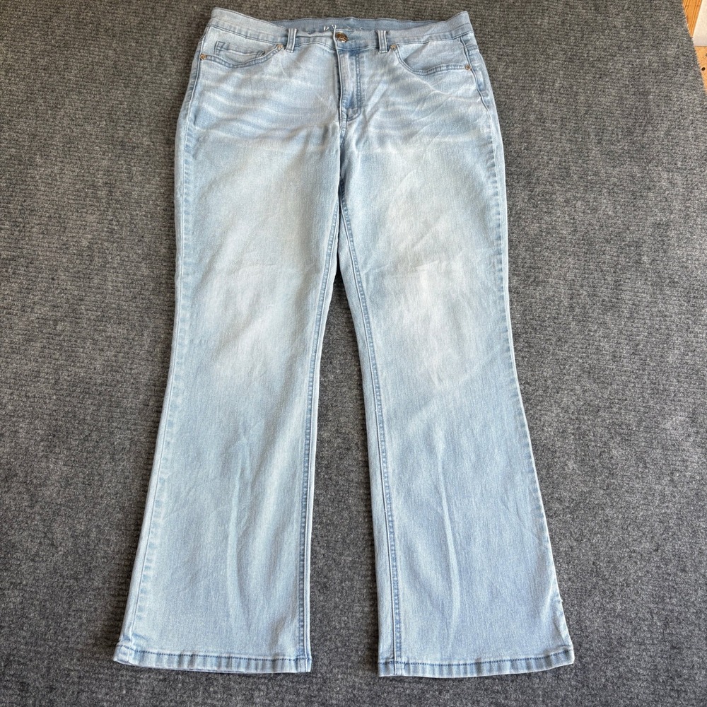 Democracy Ab Solution Light Wash Bootcut Jeans Womens 14P Petite Stretch Blue